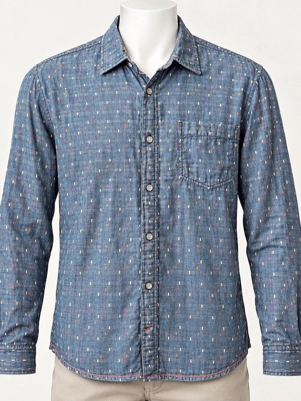 Carbon2Cobalt Men's Blue Pattern Button Down Size Large Like New